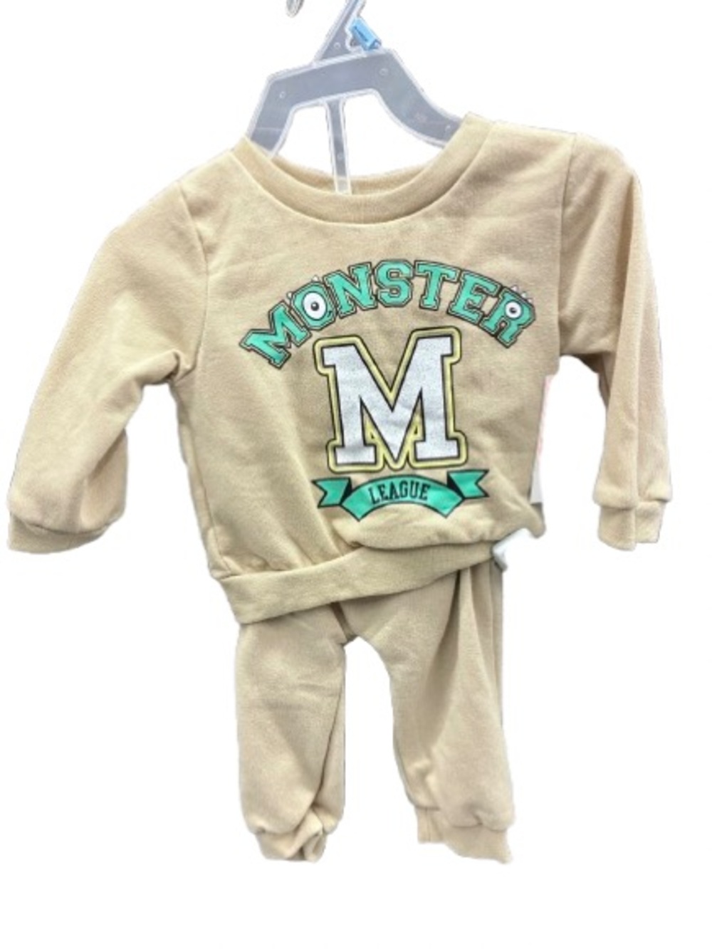 🏀$12🏀 NEW KIDGETS Monster Pant Set Taupe Long Sleeves 6/9M Infant Boy’s Unisex